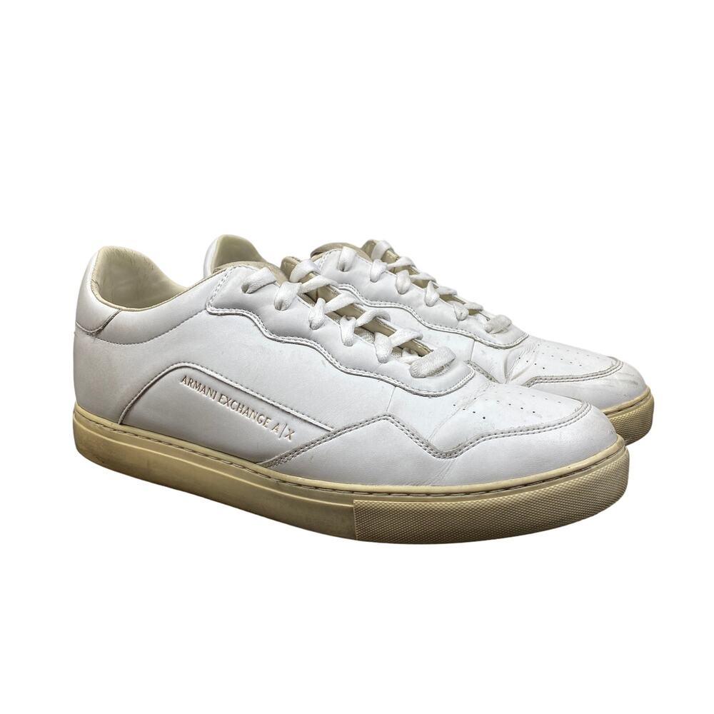 Armani Exchange Leather Low Sneakers Trainers Men's 12 Preppy Casual